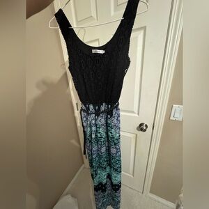 Black and Teal Maxi summer Dress